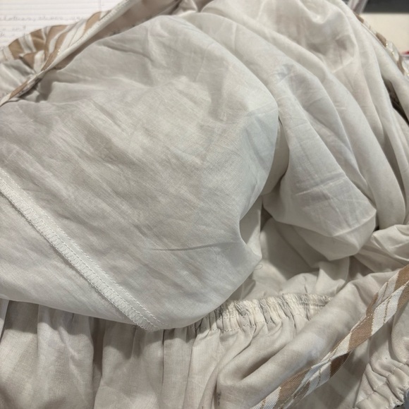 DESIGN LAB Sz 3X Tiered Striped Cream Maxi Dress Lined Elasticated NO BELT NEW - Picture 11 of 13